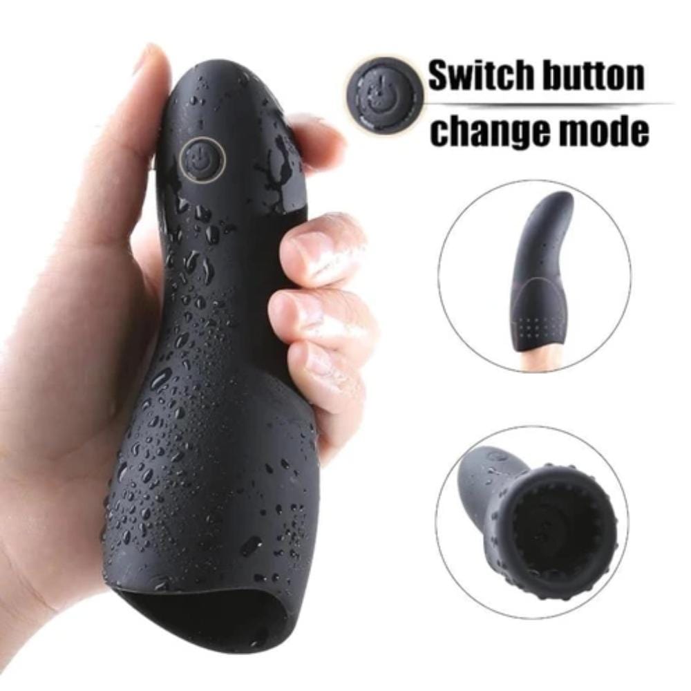 What you see is an image of Vitality Trainer Pocket Pussy 10-Mode Penis Stroker Masturbator with ribs and dots design to stimulate every nerve for amplified pleasure.