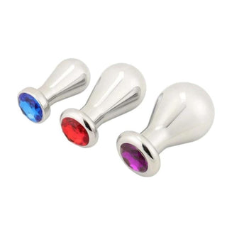 Stainless Steel Toy Bulb Jeweled Butt Plug Large 3pcs Anal Trainer Set for safe and satisfying intimate moments.