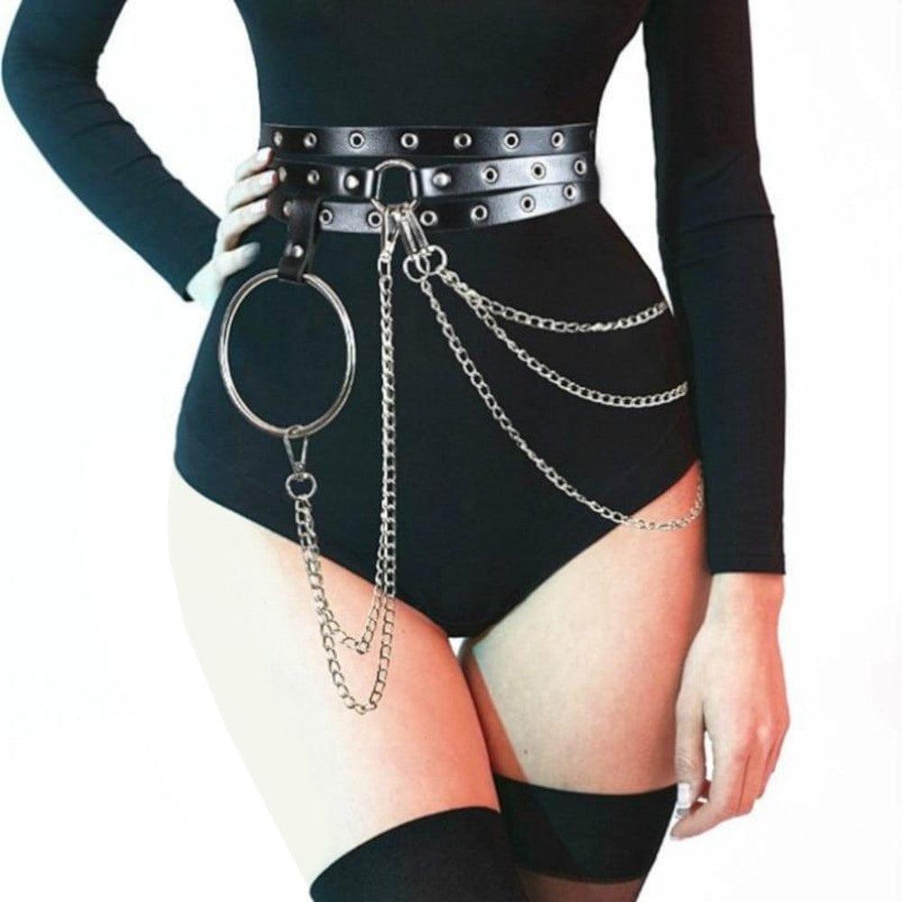 Leather Chains BDSM Belt Strap