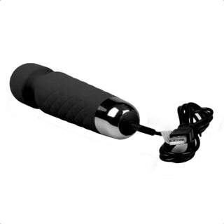 This is an image of USB Black Massager Wand with 8-inch length and 1.7-inch width.