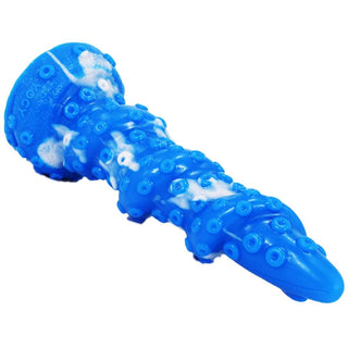 Here is an image of a tentacle dildo with a strong suction cup base for hands-free fun.