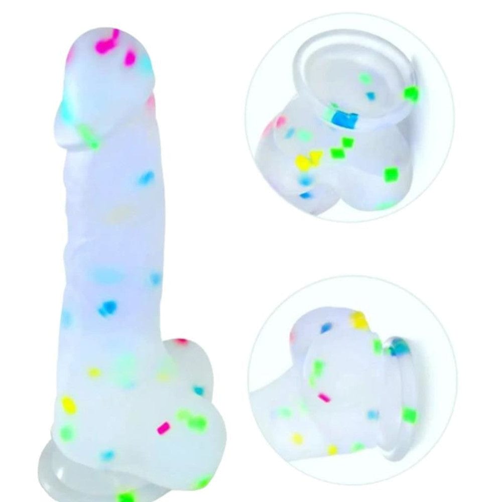 Soft Jelly Colorful Dildo With Suction Cup and Balls