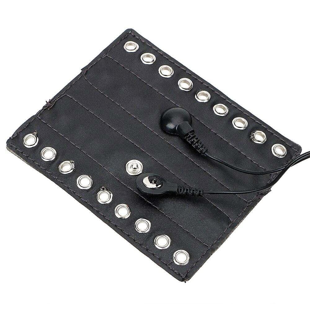 Leather Sleeve Penis Electro Torture Instrument