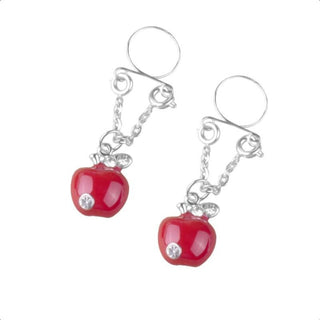 Featuring an image of Christmas Clamps featuring apple-shaped rhinestone ornaments for festive fun and enhanced sensations.
