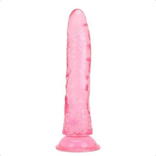This is an image of Ribbed Dong 8 Inch Toy With Suction Cup made of the finest TPR material for a comfortable experience.