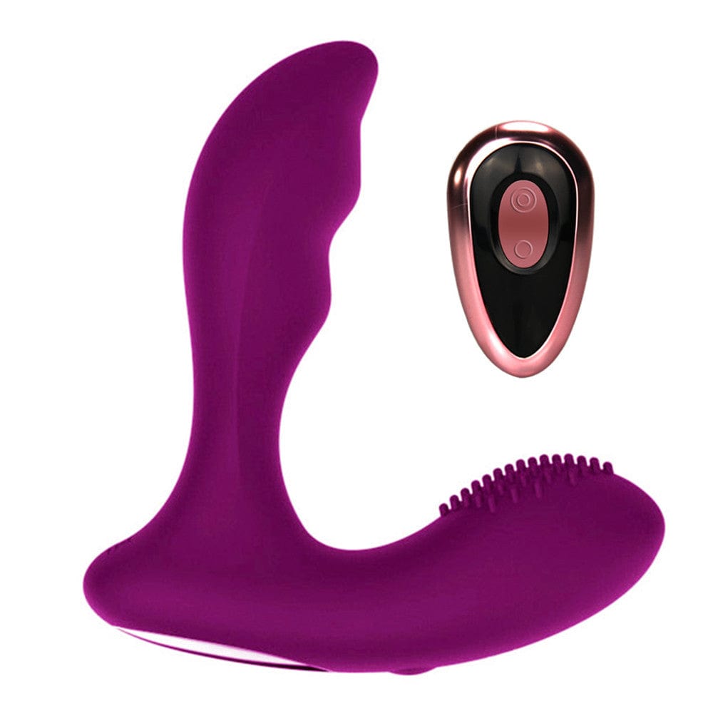 What you see is an image of Dual-Motor Stimulator Prostate Massage Vibrator in Rose Red color
