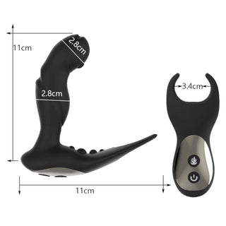 An image showcasing the dimensions of the Heated Anal Prostate Massager Sex Toy For Men, perfect for targeted stimulation.