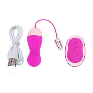 Observe an image of 10-speed Remote Control Kegel Balls made from high-quality, medical-grade silicone and ABS material for safety and comfort.