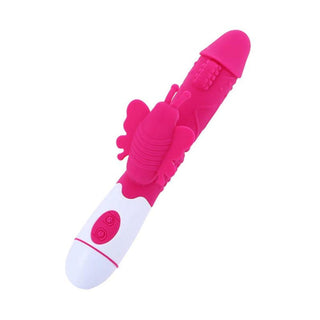 This is an image of the insertable part measuring 4.13 inches in the Vibrant Butterfly Huge Vibrator G-spot.