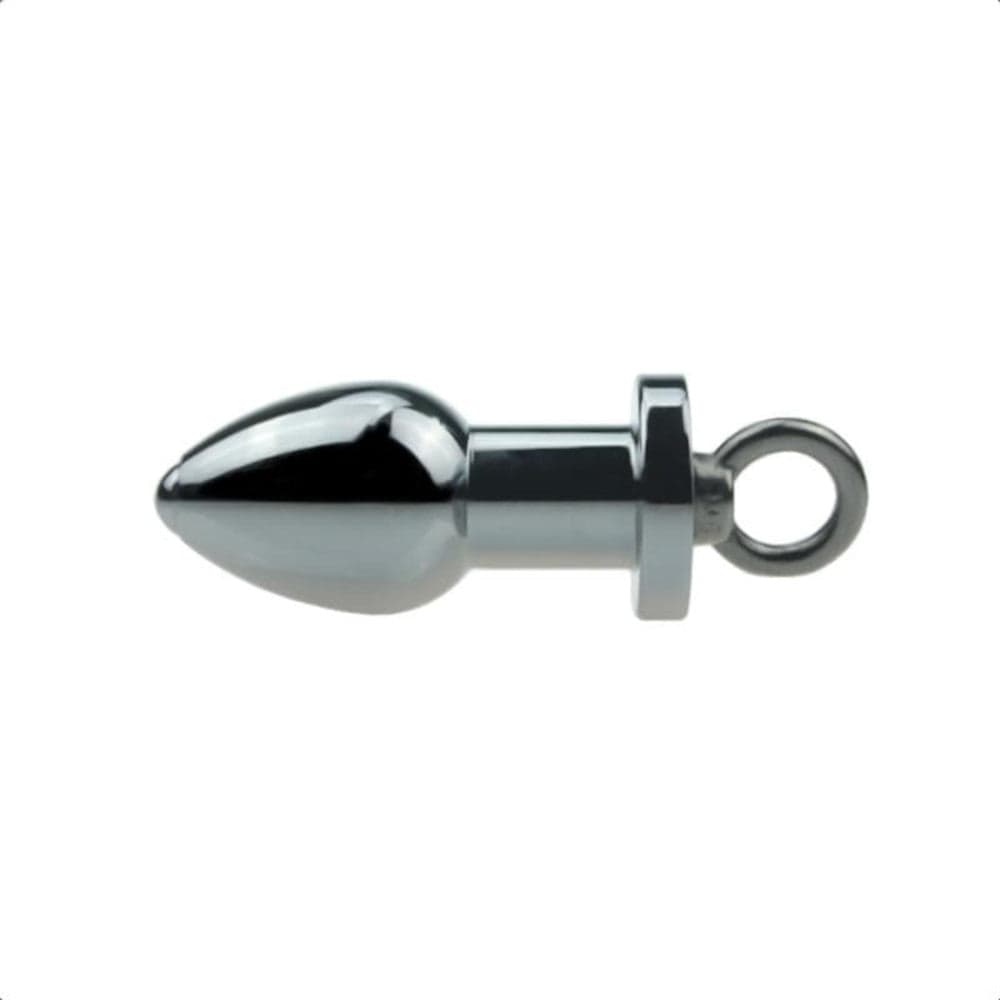 A metal plug with a teardrop shape for enhanced stimulation.