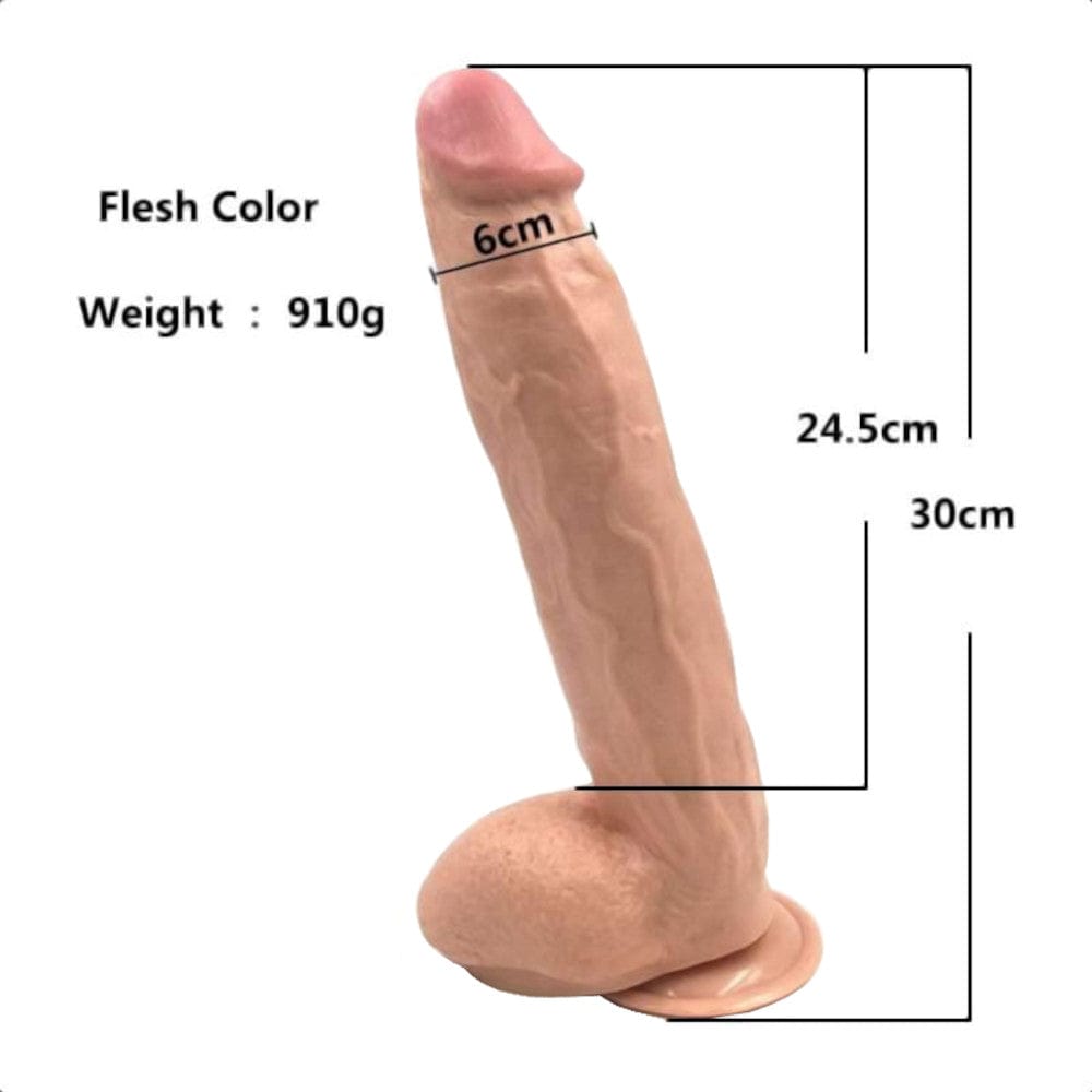 Body-safe silicone anal toy with realistic balls for deep penetration.