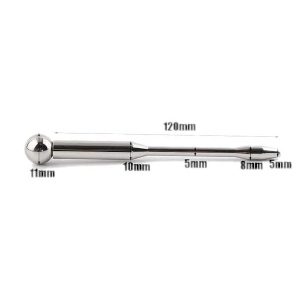 Observe an image of the Smooth Urethral Stretcher Penis Wand specifications with precise dimensions.