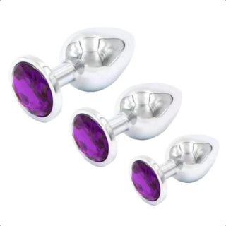 Pictured here is an image of a high-quality stainless steel butt plug set for luxurious sensations.