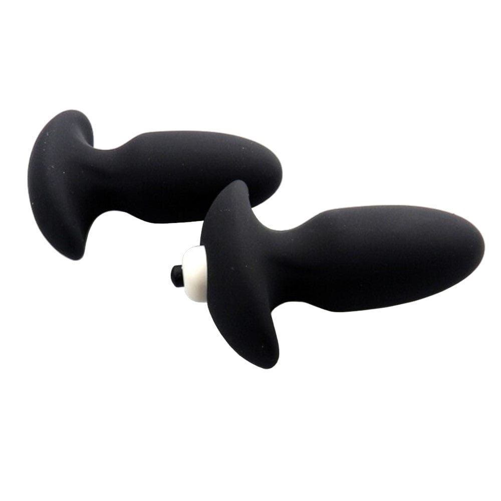 Colored Hollow Silicone Vibrating Butt Plug 4.13 Inches Long