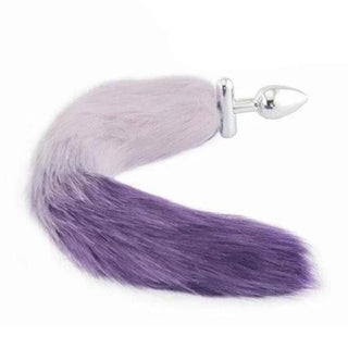 Flexible and Removable Fur Metallic Tail Butt Plug 17 Inches Long