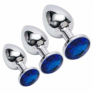Check out an image of a jeweled plug set with acrylic crystal handles for a deluxe anal experience.