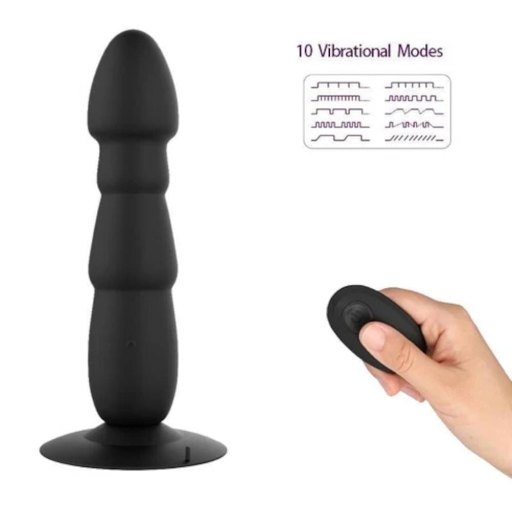 10-Speed Remote Controlled Vibrating Butt Plug 7.8 Inches Long