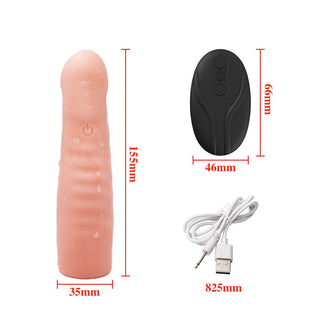 Displaying an image of a vibrating penis sleeve remote measuring 1.81 inches in width.