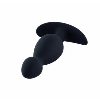 Black Silicone Anal Beads Plug with an Anchor Base