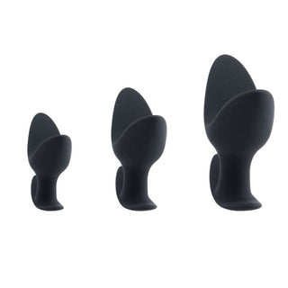 In the photograph, you can see an image of Black Expanding Silicone Plug For Men Training Kit made from top-quality silicone, offering comfort and safety during use.