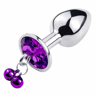 Take a look at an image of Dangling Jeweled Bell Princess Anal Trainer Set, 3-Piece showing the range of sizes available: small (2.76 inches), medium (3.23 inches), and large (3.74 inches) plugs.