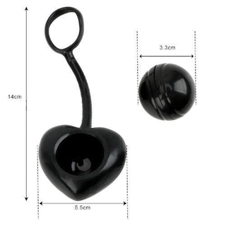 Featuring an image of Heart-Shaped Penis Weight Hanging Toy Set specifications including color, material, and dimensions.