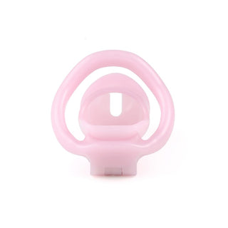 Pictured here is an image of Pink Slick Tiny Silicone Cock Cage with precise dimensions