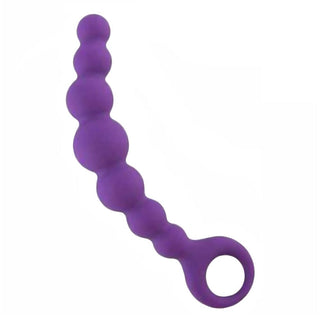 Purple Silicone Anal Beads product image featuring seven connected spheres for intimate exploration.