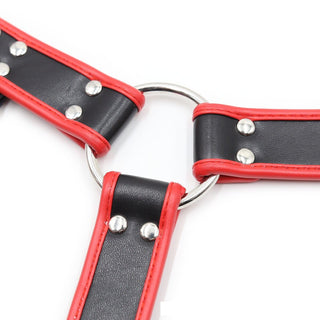 High-quality faux leather material ensuring durability and comfort for the chest harness.
