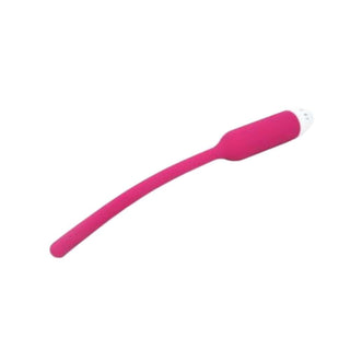 This image showcases the slim and sleek profile of the Comfy Silicone Urethral Vibrator, designed for effortless insertion.