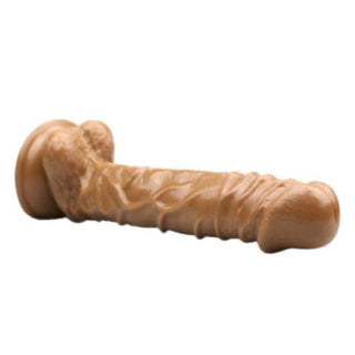 Here is an image of a long dildo with a strong suction cup for hands-free pleasure.
