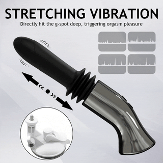 What you see is an image of Pleasure Waves Thrusting Vibe Dildo Machine with USB charging for long-lasting pleasure.