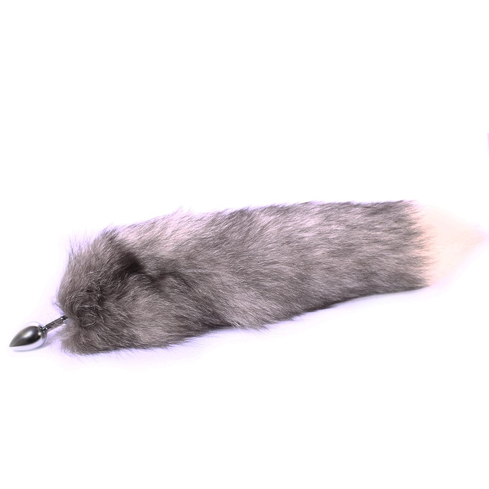 Gray Wolf Tail Butt Plug 18 to 19 Inches