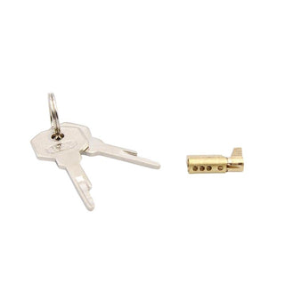 Silver key and gold lock set for keeping your man locked up securely.