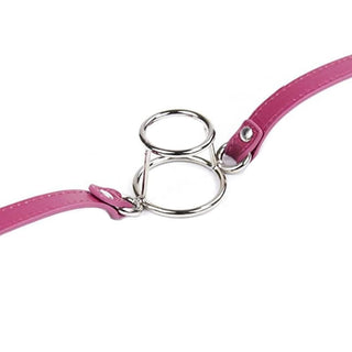 A detailed image of the Dual Ring Gag showing its perfect craftsmanship and quality materials for your desires.