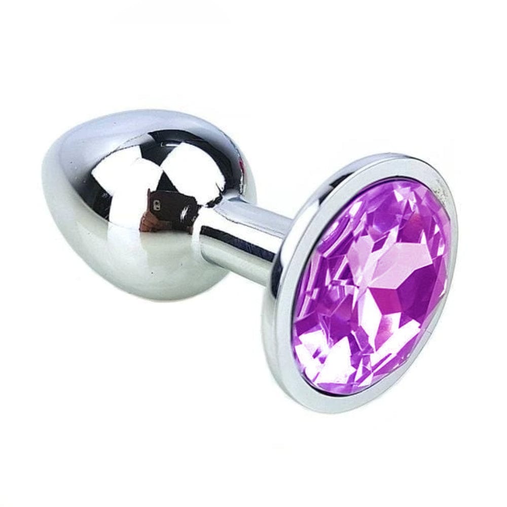 Bejewelled Stainless Steel Butt Plug 2.8 to 3.74 Inches Long