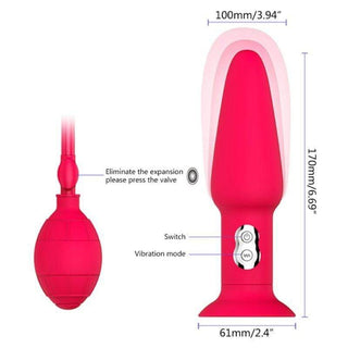 Pictured here is an image of the Inflatable Anal Plug Vibrator with a sturdy suction cup for hands-free use, allowing for versatile pleasure exploration.