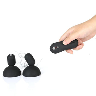 This is an image of Remote Controlled Vibrator 16-Speed Toy Tit Suckers with internal brushes and premium silicone material.