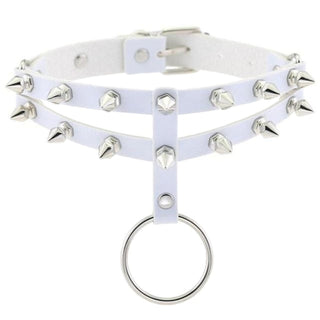 Sky Blue Colored Studded Gothic Choker photo