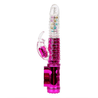 This is an image of Scaly Pleasure 32-Frequency Rotating Vibrator G-spot in Rose Red color