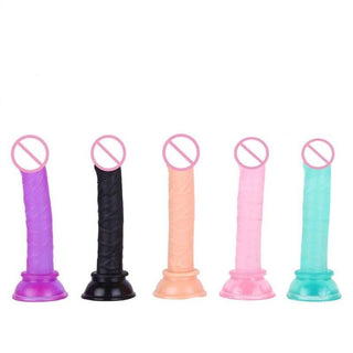 Take a look at an image of Small but Terrible Strong Sucker 5.7 Thin Dildo in black silicone material