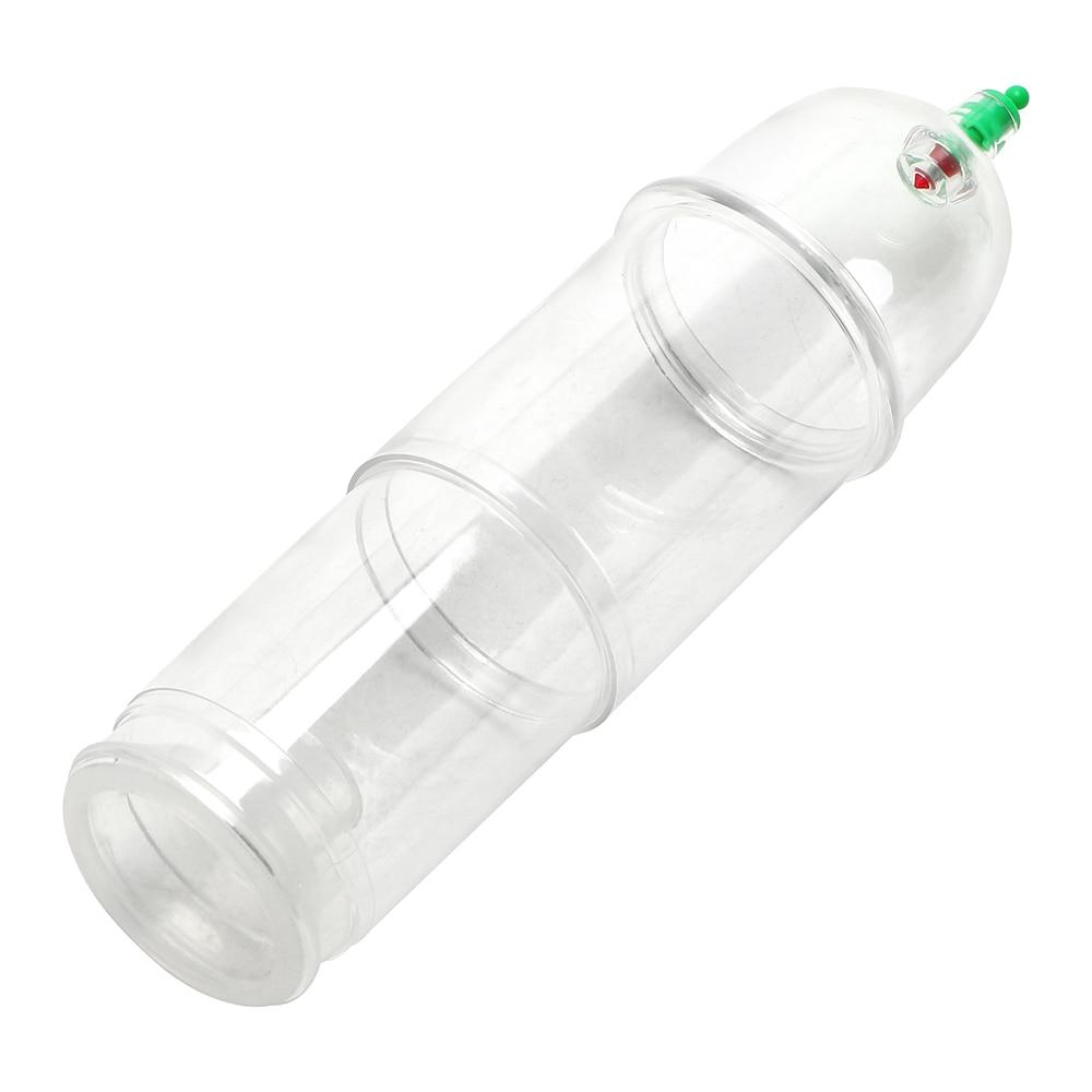 View the transformative effects of the Penis Extender Masturbation Sleeve for Men, highlighting the three suction cup sizes for customizable enhancement.