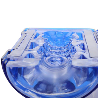 Take a look at an image of Crystal Pocket Vagina Stamina Trainer Penis Stroker Male Masturbator in blue color providing a landscape of tantalizing textures for sensory delights.