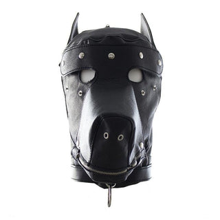 This is an image of the adjustable Puppy Play BDSM Mask with Removable Muzzle designed for comfort and pleasure during intimate moments.