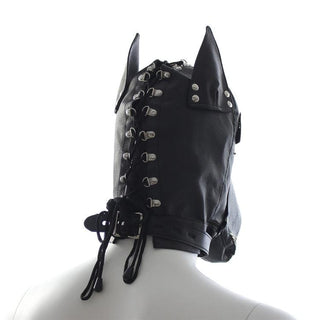 A visual of the safe and sensual Puppy Play BDSM Mask with Removable Muzzle, crafted from durable PU leather with smooth texture for added pleasure.