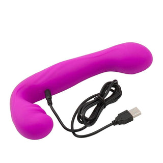 Silicone Rechargeable L-Shaped Pegging Strapless Dildo with L-shaped structure for simultaneous stimulation.