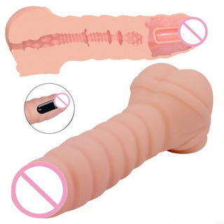 Ribbed Silicone Penis Vibrator for Men