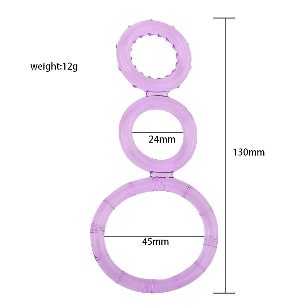 Harder Erections Silicone Triple Cock Ring