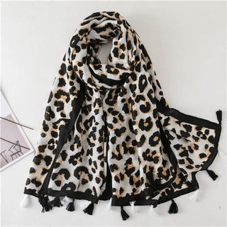 Presenting an image of Leopard Print Over the Nose Gag with cotton pashmina material in leopard print color.