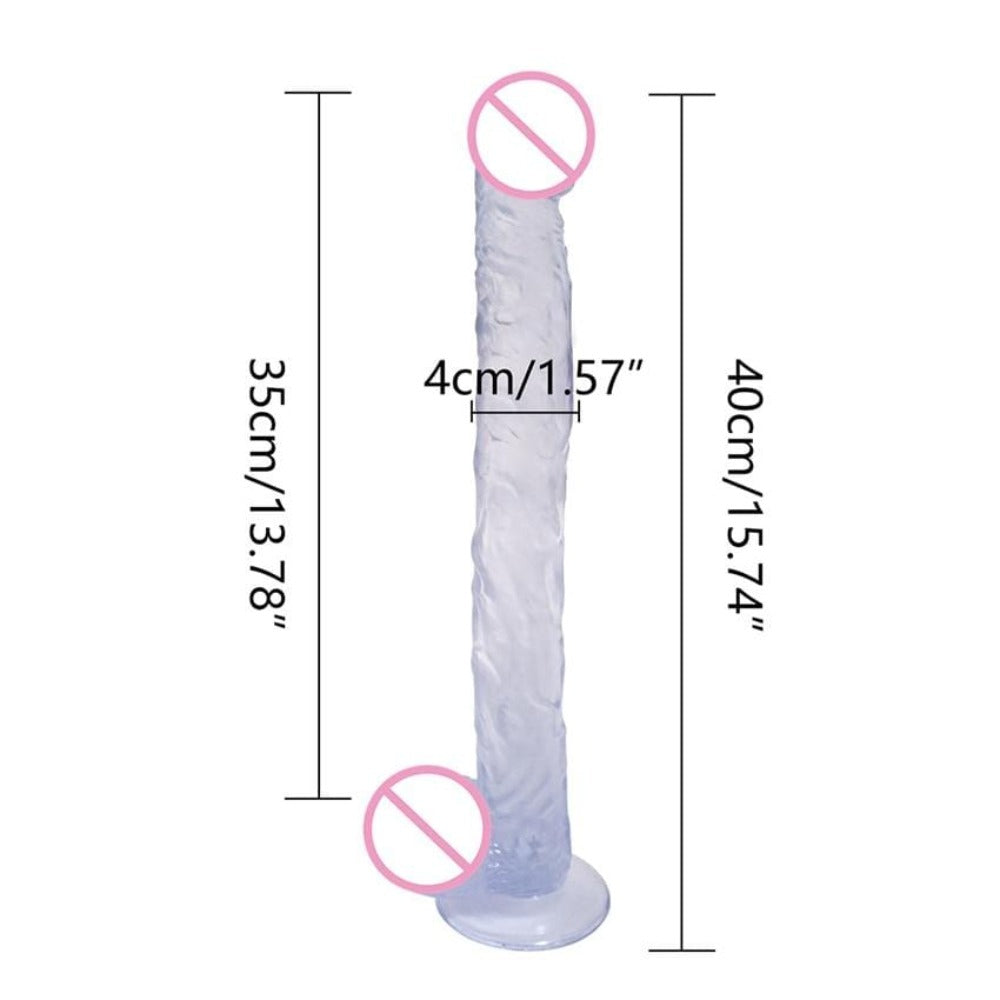 Extreme Pegging Transparent 15-Inch Long Strap On
